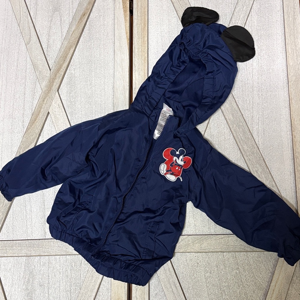 Navy Blue Hooded Mickey Mouse Jacket with Mouse Ears